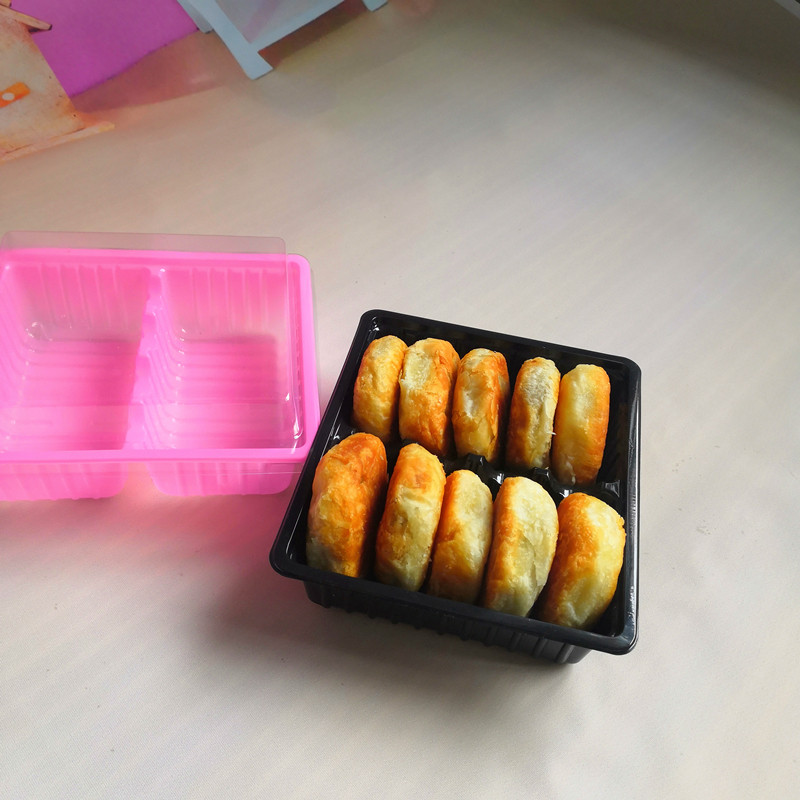 酥饼包装盒打包软皮月饼老婆饼白皮月饼包装透明塑料盒100个包邮