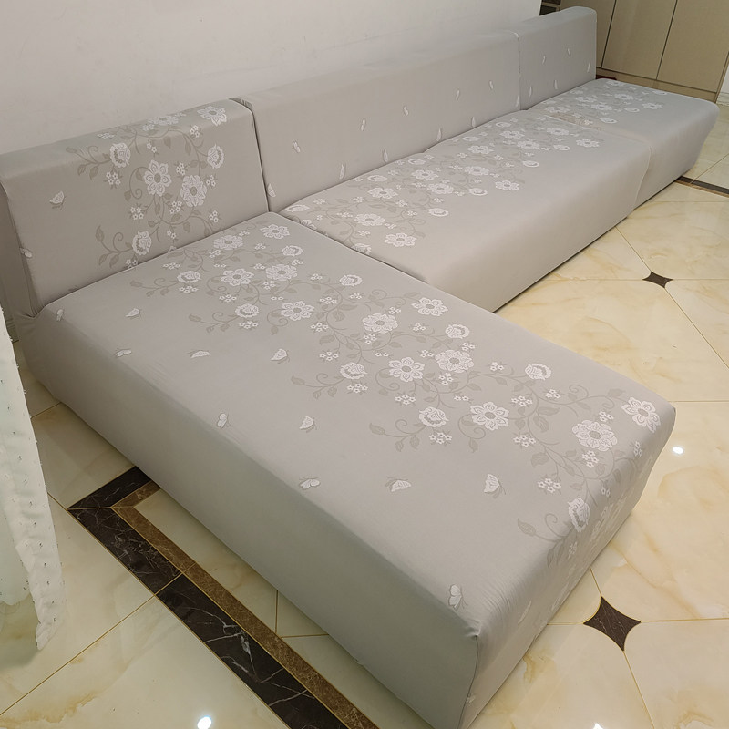 L型无扶手全包沙发套定制贵妃成型沙发罩U型转角脚踏老式四季通用