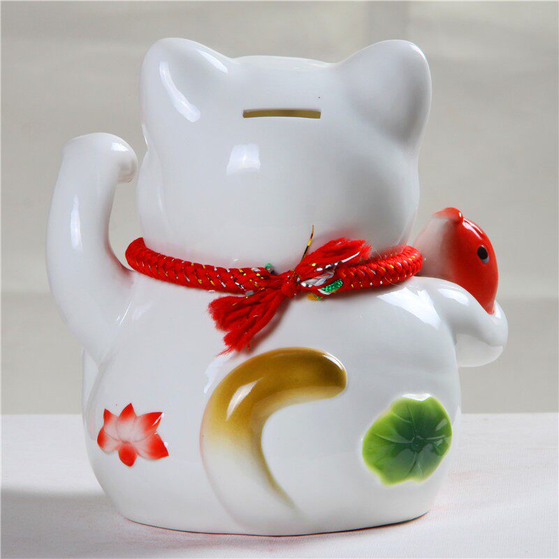 招财吉祥骨瓷生日节庆动物储钱罐创意招财猫开业聚财实用包邮摆件