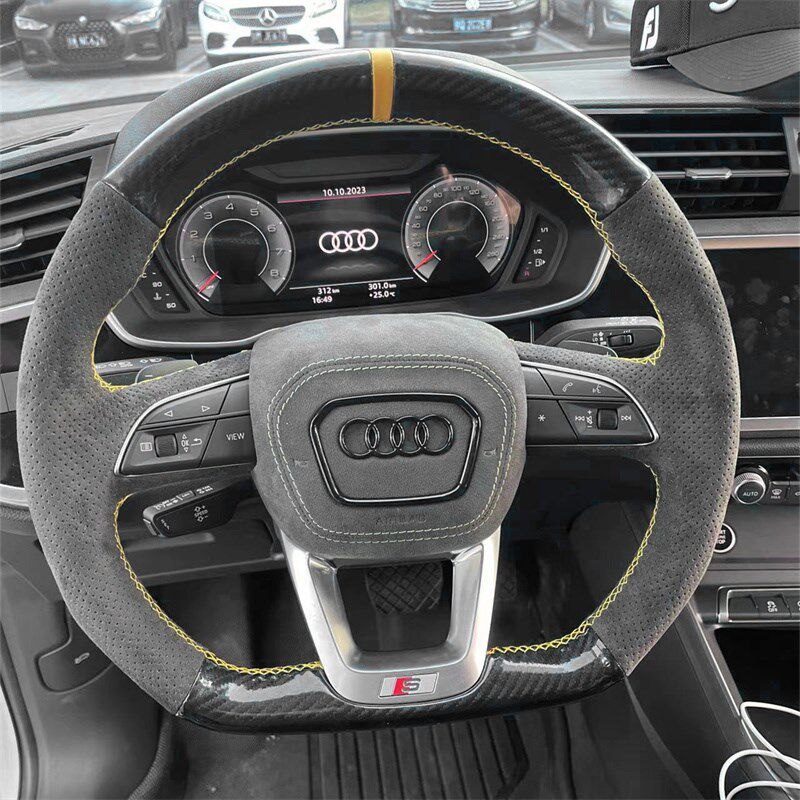奥迪Q5L专用手缝方向盘套奥迪Q3 A6L TT A1 A3 A4L碳纤维全包把套