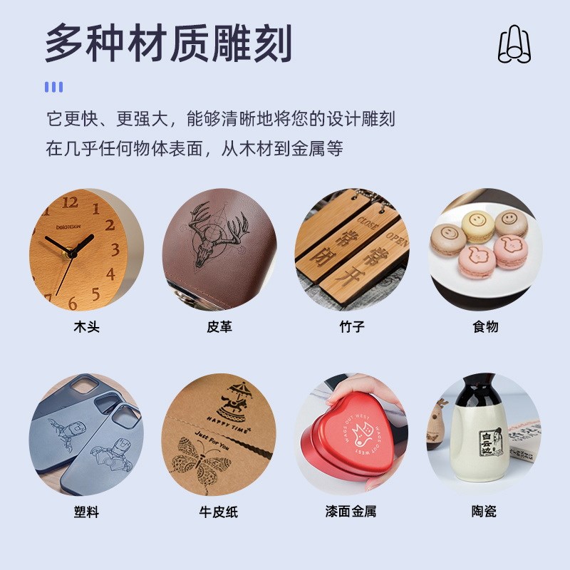 小型全自动便携式激光雕刻机木牌葫芦皮革塑料竹筒刻字机