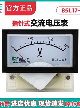 TENGEN天正电气 85L17-V 450V电压表指针式交流仪表板表40*70MM