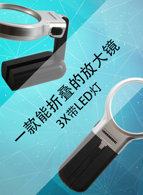 沪镜高倍放大镜可折叠带led灯手持式阅读字画古玩邮宝电子显微镜