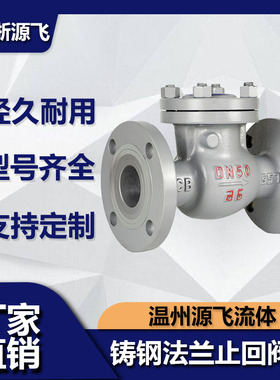 铸钢法兰旋启式止回阀H44H-16C25C单向阀防倒流水蒸汽止逆阀DN100