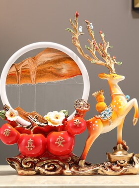 创意招财柿柿如意搬家暖居礼物流沙画沙漏摆件客厅电视.柜酒柜装