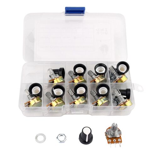 WH148电位计开关单层带旋钮 15MM B1KA/10K/20K/50K/100K//1M 盒