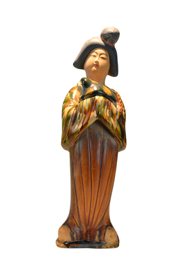 仿古唐三彩陶俑 出土瓷器 v酒店古典装饰品 复古软装 陶瓷仕女摆