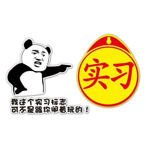 汽车新手上路实习车贴纸个性创意文字标志男磁吸性搞笑超大号装饰