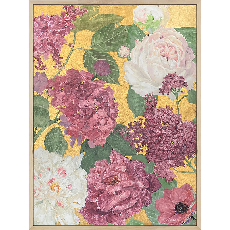 Ru禄秘 花开富贵客厅沙发装饰画玄关挂画牡丹花卉电表箱画高级感
