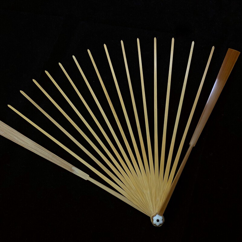 9.5寸16方老玉竹折扇腰鼓八角造型扇骨中国风文玩扇手工扇子古风