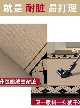 入户门地垫欧式复古高级感极简免洗进门口家用地毯门厅防滑脚垫子