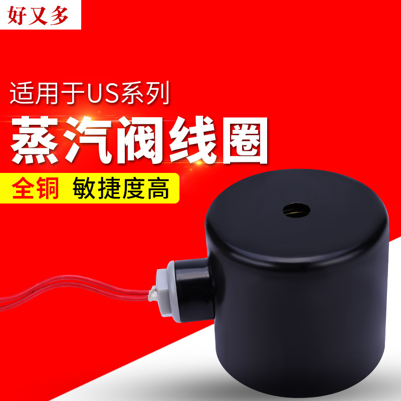 24V电磁电阀线圈220V耐高温2L蒸气控制阀4分6分1寸US铜蒸汽电磁阀