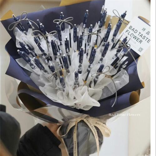 医师节蓝黑中性笔花束diy手工材料包花艺包装纸送老师送医生礼物