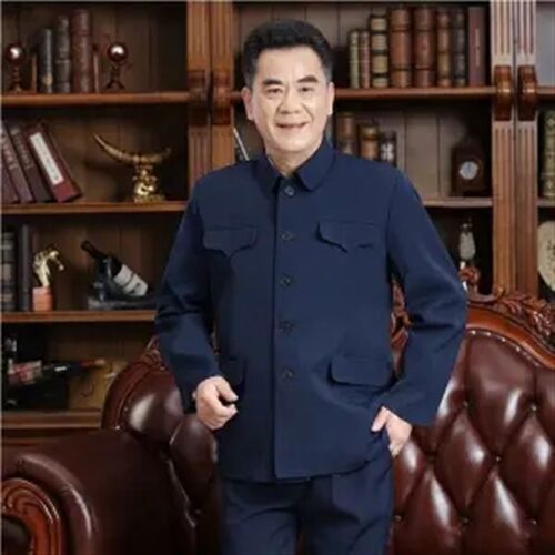中山装男套装中老年中山服老年人外套老人高档国风夏季爷爷爸爸装