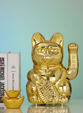 招财猫自动招手摆件收银柜台开业生意兴隆家居客厅装饰品发财猫礼