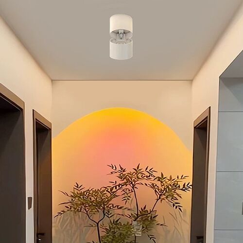 夕阳红投影灯入户玄关门厅装饰壁画氛围灯走O廊过道灯明装暗装射