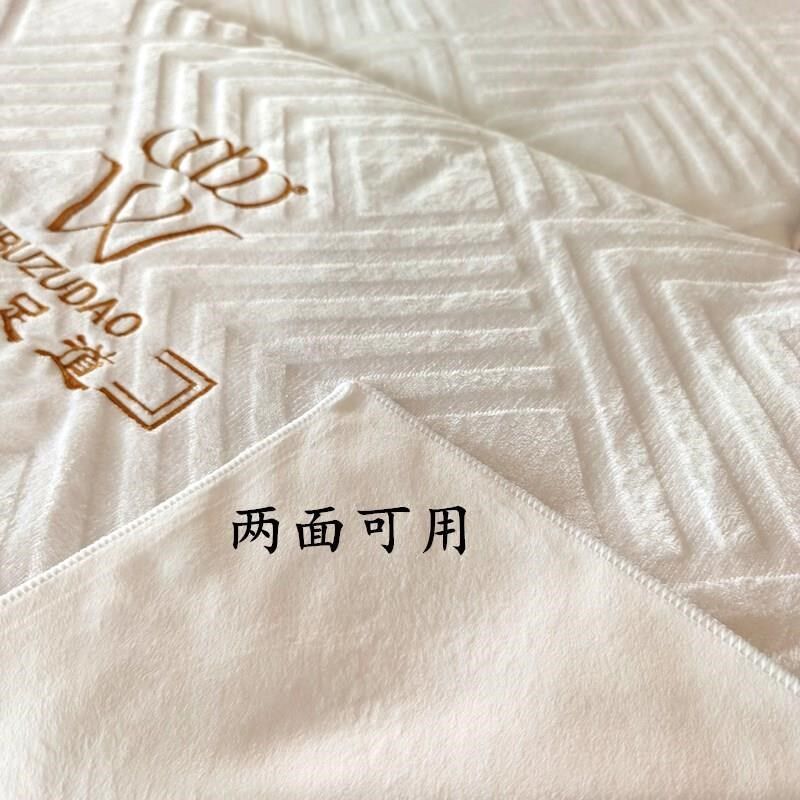 剪格双面绒足浴沙发巾四件套沐足按摩椅床单足疗店沙发垫防滑简约