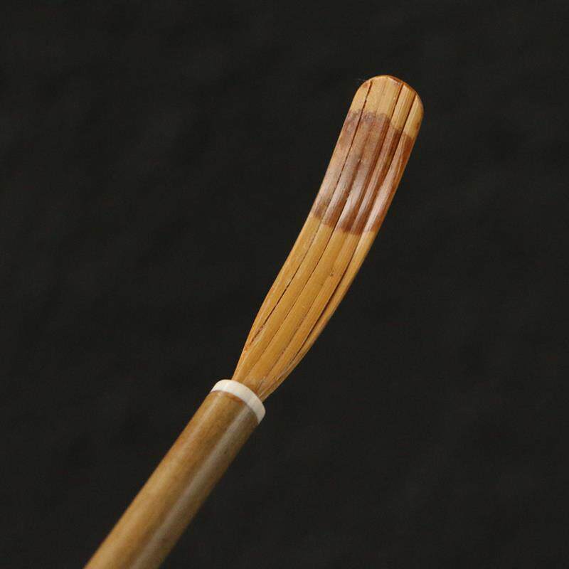 精品一物一拍纯手工制作天然福建红湘妃竹茶拨贴片工艺竹茶扒长款
