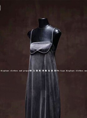 服装店黑色烤漆扁身平胸无手女半身皮革婚纱橱窗模特假人台展示架