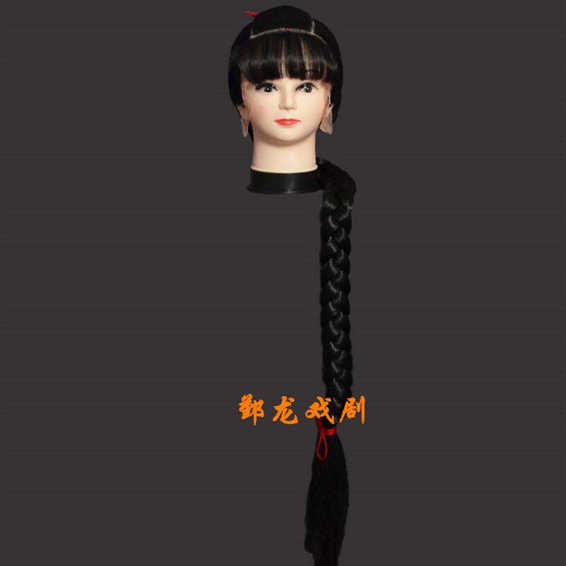 戏剧新款戏曲花旦假发铁梅喜儿娃娃发古代小姐发饰古装发头套