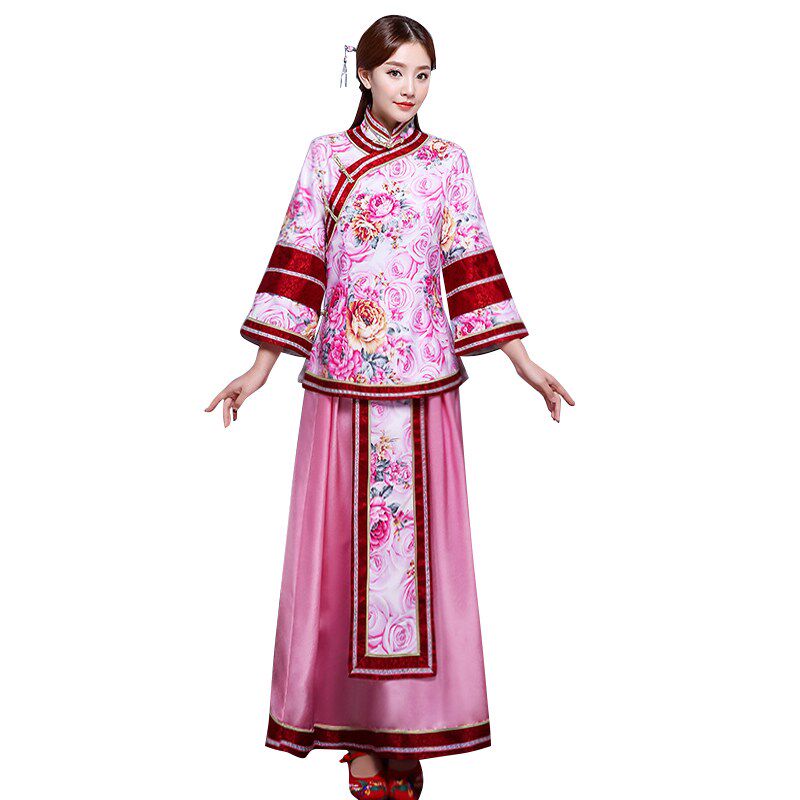 古装女喜娘媒婆服装中式改良伴娘服秀禾衣服主持人礼服民国演出服