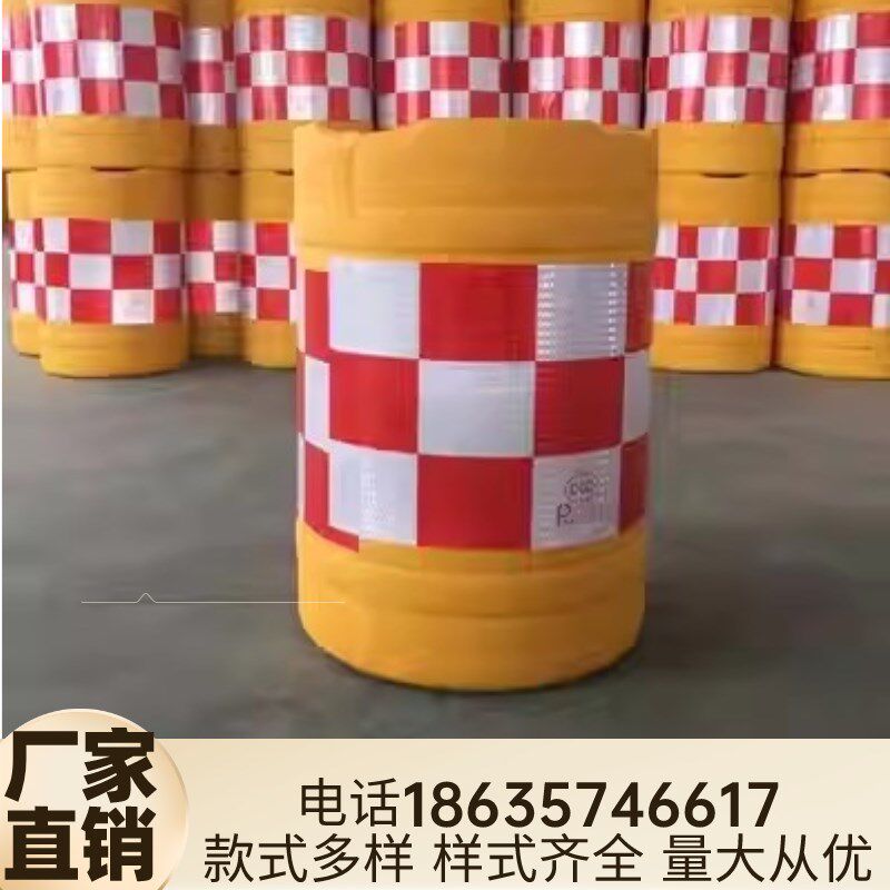 福建滚塑防撞桶红色水马围挡塑料桶三孔水马施工分流隔离墩注水桶