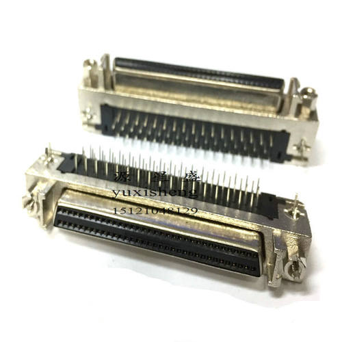 高品质SCSI连接器68P母头座子DB68母插板90度 DB型68孔弯脚焊板式