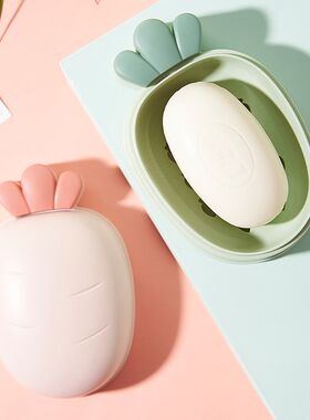 家用卡通可爱肥皂盒塑料可沥水香皂盒创意图案皂盒架卫生间收纳盒