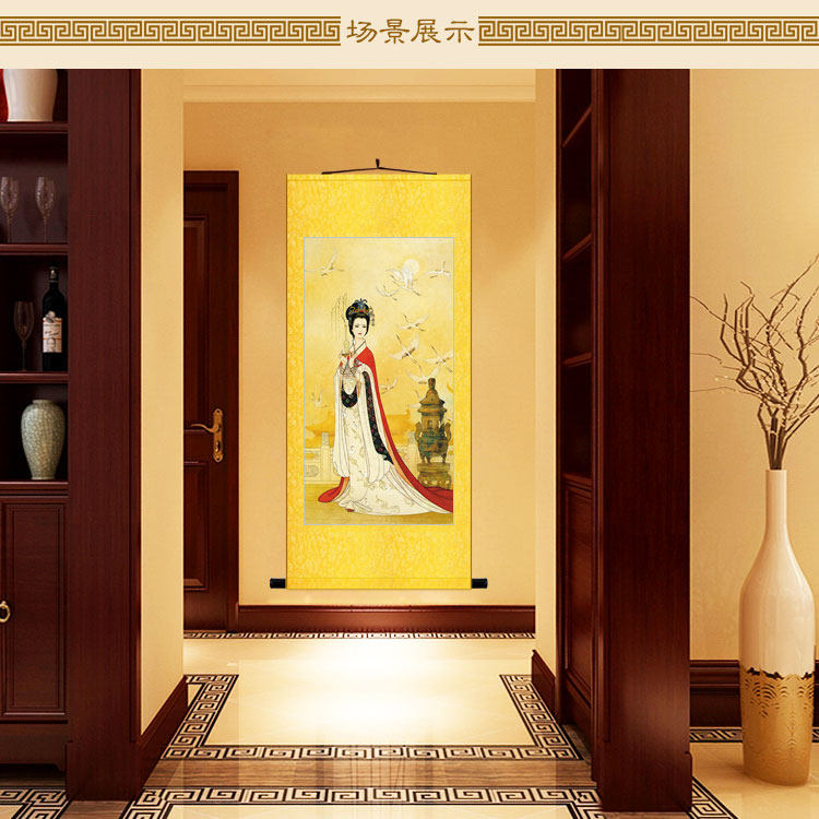 文成公主画像 上官婉儿仕女才女卷轴挂画 古代历史人物装饰画定制