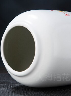 景德镇新中式手绘写意风插干花水养摆件家居客厅高温陶瓷花盆花器
