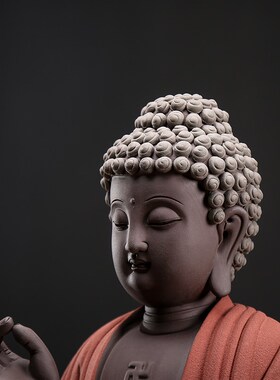 新中式如来佛像摆件陶瓷释迦摩尼家居客厅办公室创意玄关禅意装饰