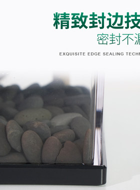乌龟缸水晶玻璃缸别墅鱼龟混养家用水龟饲养箱水陆缸造景饲养盒