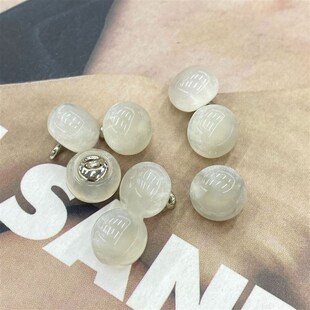 10mm米白色圆形闪粉钮扣中式中国风民族汉服旗袍纽扣子服装辅料