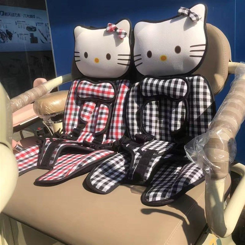 猫头卡通款电动车三轮车载儿童坐椅简易婴儿宝宝座椅车用背带