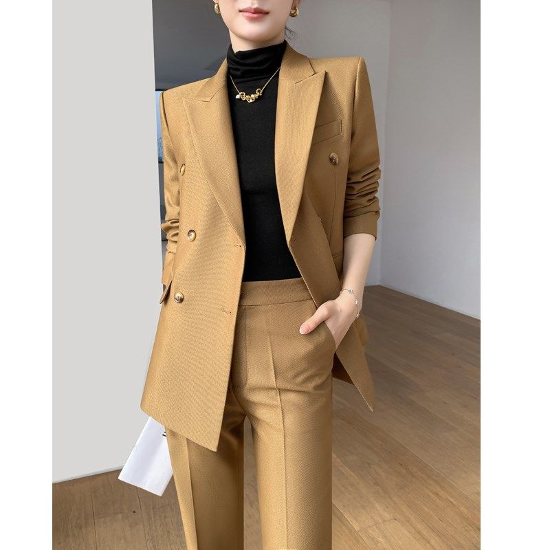 休闲西装套装女秋冬高级感气质阔腿裤职业商务正装工作服西服外套