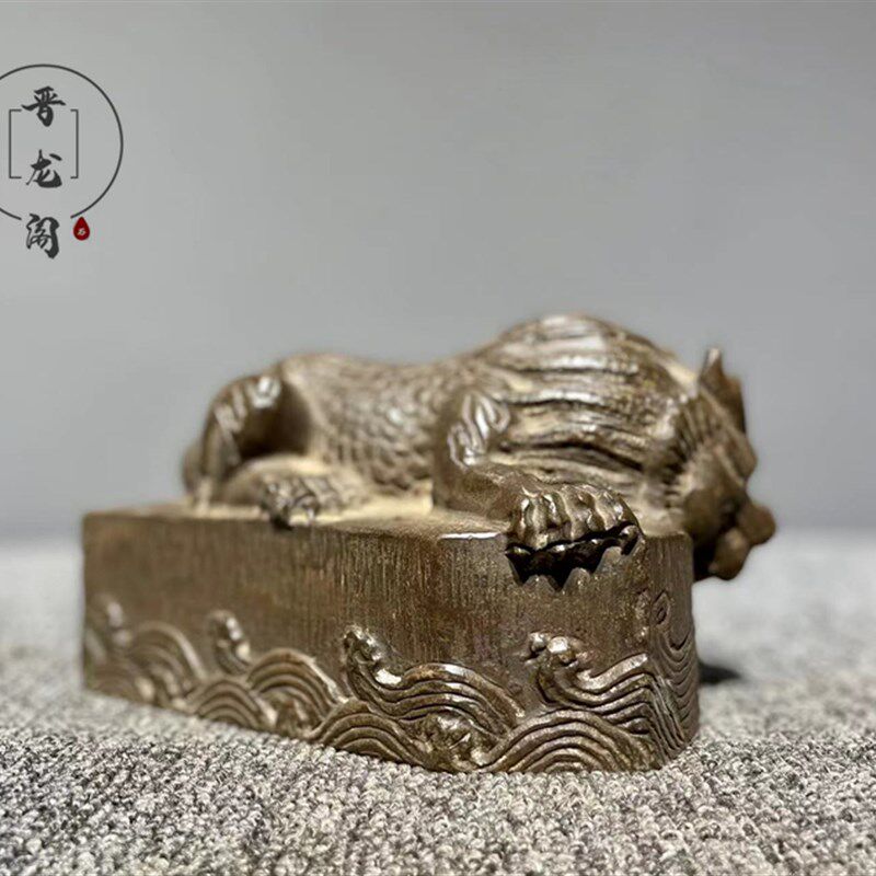 山西青石半手工雕刻吉祥吸水兽瑞兽狮子案头摆件家居装饰新品包邮