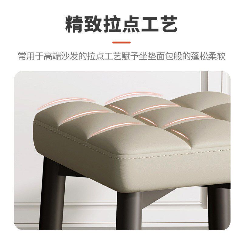设计师方凳无靠背凳子餐厅食饭椅子轻奢高级不带餐桌四方家用餐椅