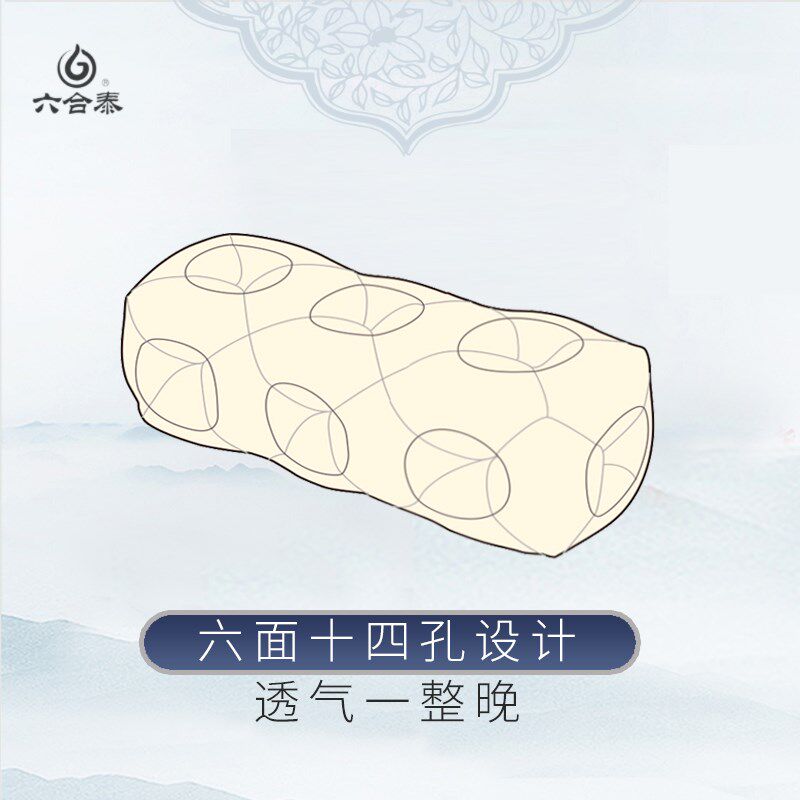 六合泰彩棉十四孔枕舒适耳枕荞麦壳枕头决明子枕护颈枕中药枕单人