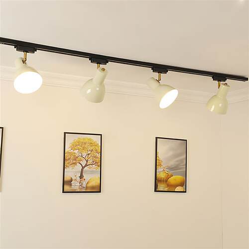 新款奶油风led客厅餐厅轨道灯背景墙聚光射灯商用店铺补光导轨灯