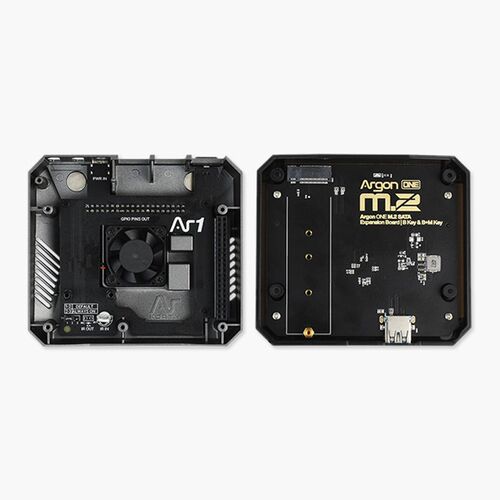 树莓派4B ONE V2铝合金外壳 金属磁吸智能风扇Pi 4 Argon ONE M.2