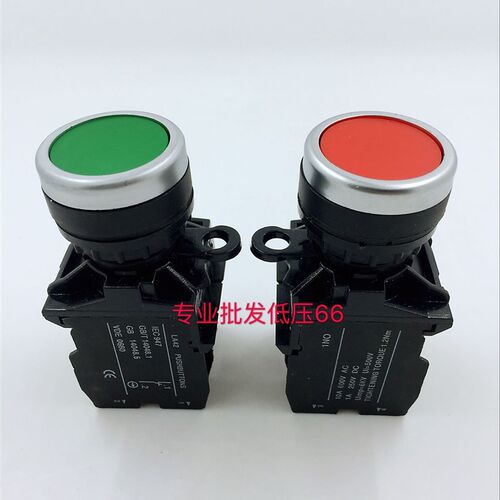 按钮开关 LA42P-11 平头复位启动按钮 开孔22MM