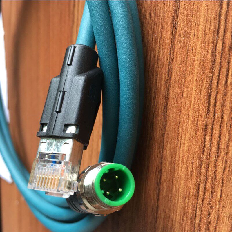 M12传感器4芯5芯8芯转RJ45网络头屏蔽线公母头PUR拖链网线防水