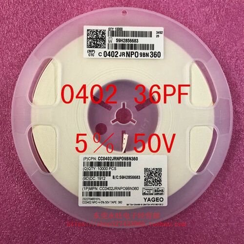 0402 贴片电容 1005 36PF 360J NPO 5% 50V原装 1盘10000个=50元