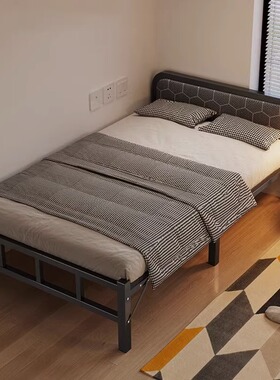 可折叠床家用单人简易床办公室午睡硬板床出租屋小床成人1.2m铁床