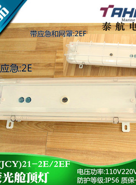 泰航船用双管荧光舱顶灯JCY21 ZYC21-2/2E/2EF带应急防护网罩现货