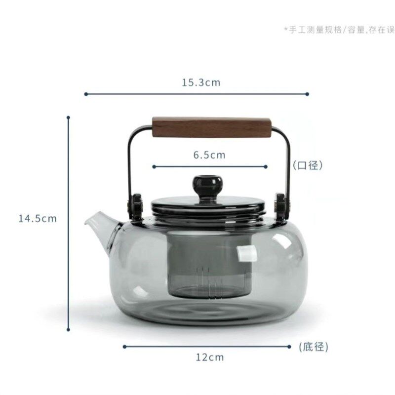 新款提梁壶耐高温煮泡茶高硼硅烧水壶办公个性木把茗凤祥电陶炉