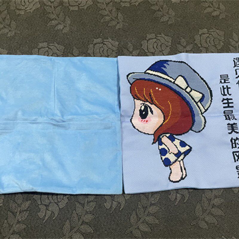 纯手工十字绣成品抱枕汽车靠枕对枕爱情情侣卡通结婚绣好的包邮