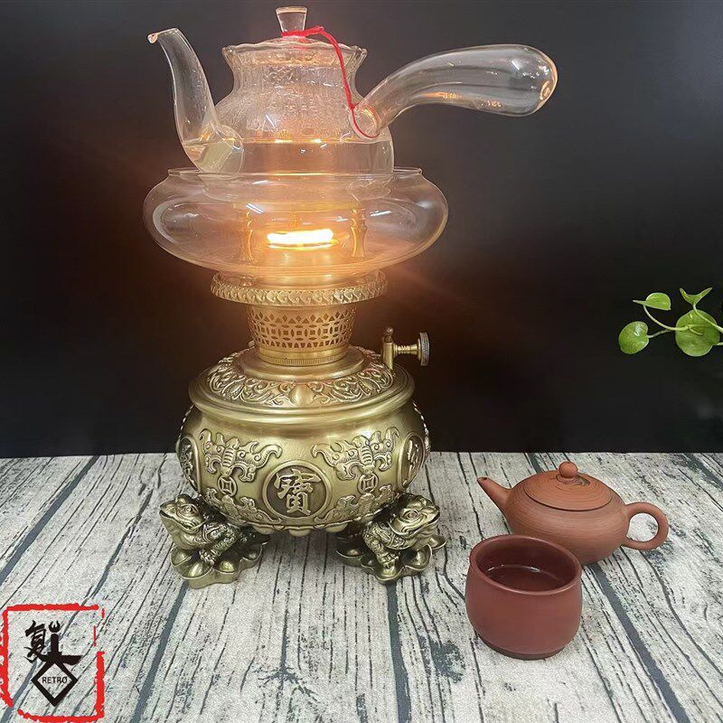 新款精品空气灯 纯铜明火茶灯工夫茶茶器 煮水酥油茶炉中式茶具