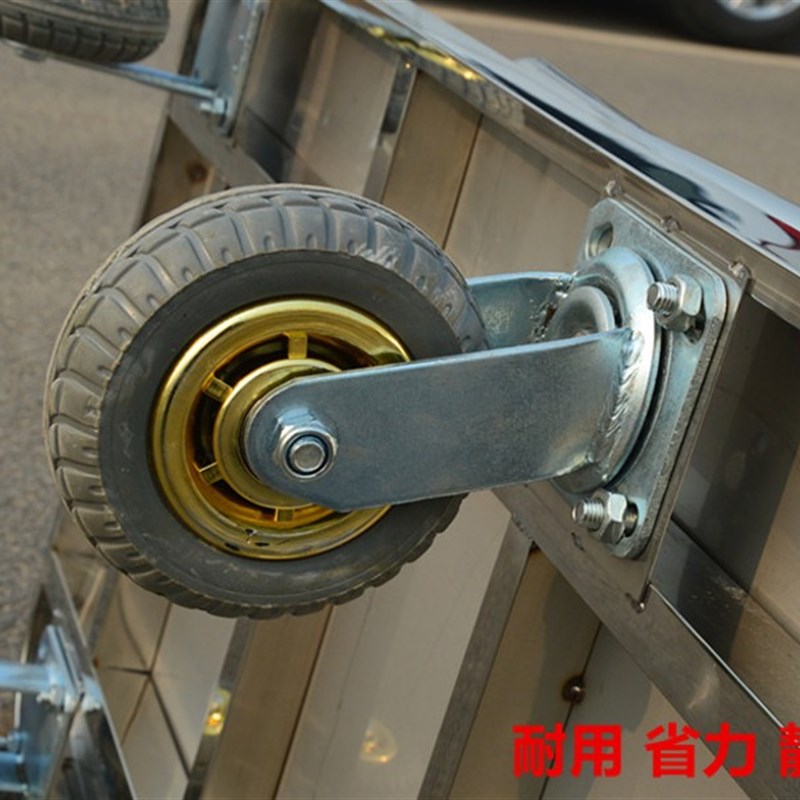不锈钢平板车推货车 小推车拉货车静音手推车拖车折叠搬运车包邮