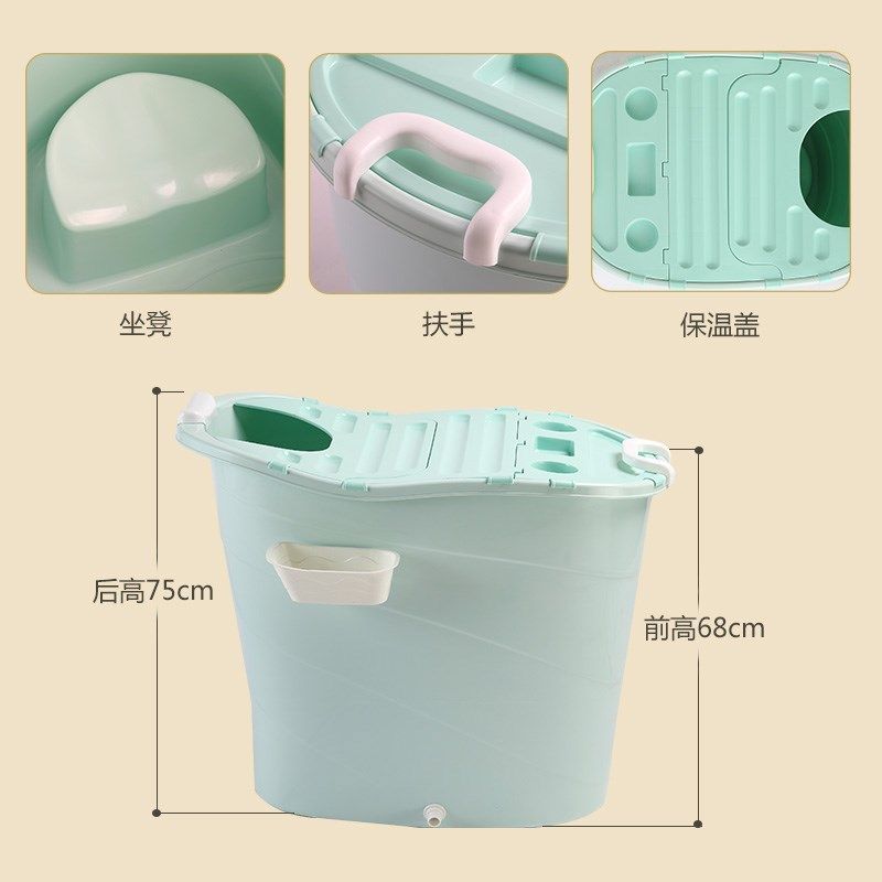 可趟坐汗蒸浴盆浴桶泡澡桶成人家用木质恒温保温沐浴韩式双人加热